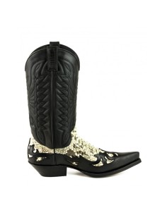BOTA COWBOY CRAZY OLD NEGRO PITÓN BLANCO