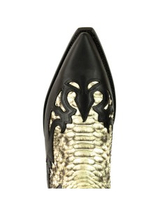 BOTA COWBOY CRAZY OLD NEGRO PITÓN BLANCO