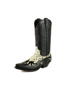 BOTA COWBOY CRAZY OLD NEGRO PITÓN BLANCO