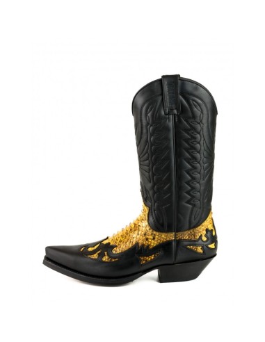 BOTA COWBOY CRAZY OLD NEGRO PITÓN CAMEL BOTA COWBOY CRAZY OLD NEGRO PITÓN CAMEL