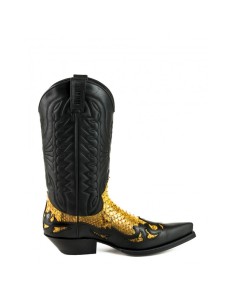 BOTA COWBOY CRAZY OLD NEGRO PITÓN CAMEL