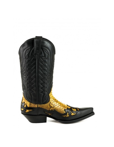 BOTA COWBOY CRAZY OLD NEGRO PITÓN CAMEL