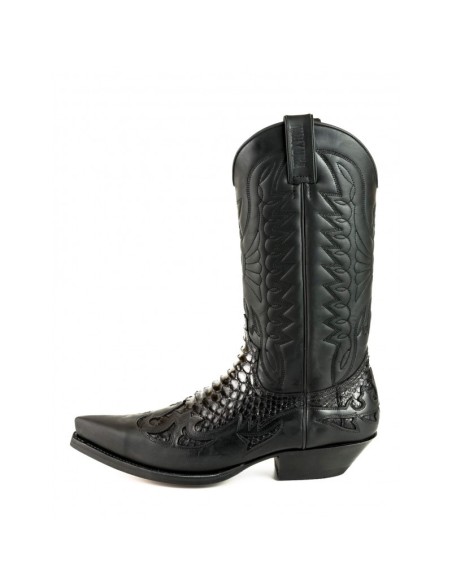 BOTA COWBOY CRAZY OLD NEGRO PITÓN NEGRO
