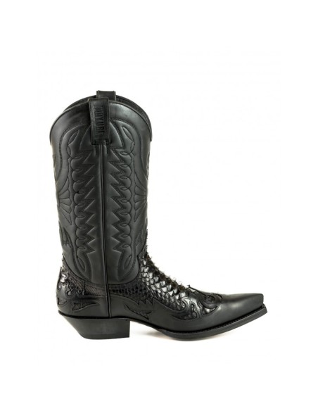 BOTA COWBOY CRAZY OLD NEGRO PITÓN NEGRO