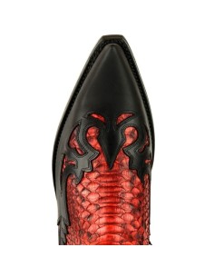 BOTA COWBOY CRAZY OLD NEGRO PITÓN ROJO