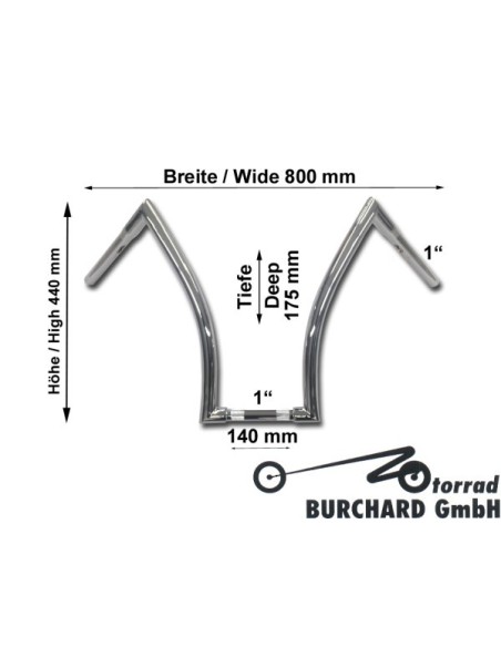 MANILLAR BAD APEHANGER 32MM 18" HOMOLOGADO