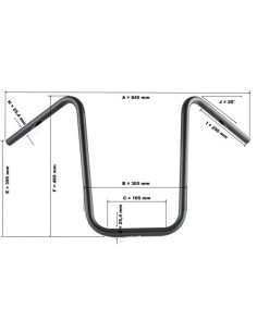 MANILLAR MOTO HIGHWAY BAD HAWK 76 CM DIAMETRO 15"