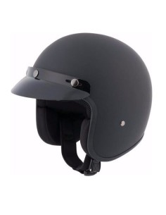 CASCO CUSTOM FIBRA VIDRIO NEGRO MATE HOMOLOGADO