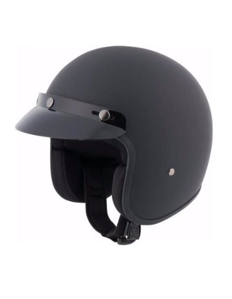 CASCO CUSTOM FIBRA VIDRIO NEGRO MATE HOMOLOGADO