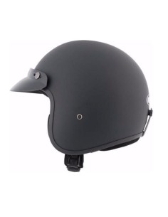 CASCO CUSTOM FIBRA VIDRIO NEGRO MATE HOMOLOGADO
