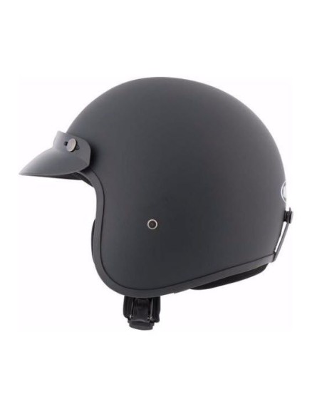 CASCO CUSTOM FIBRA VIDRIO NEGRO MATE HOMOLOGADO