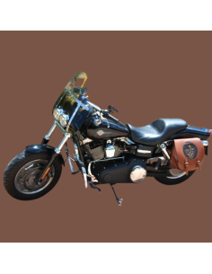 ALFORJA PIEL LATERAL SPARTA SKULL HAT MARRÓN UNIVERSAL