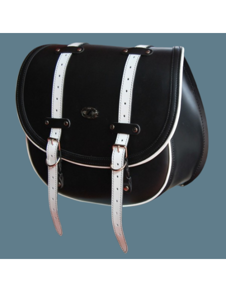 ALFORJA LATERAL PIEL BANDO BASICA BICOLOR PARA HARLEY DAVIDSON MOD. SPORTSTERS
