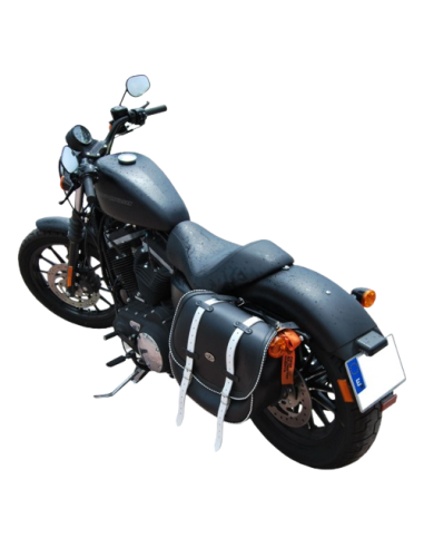 ALFORJA LATERAL PIEL BANDO BASICA BICOLOR PARA HARLEY DAVIDSON MOD. SPORTSTERS