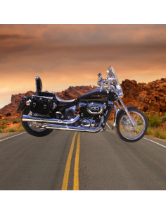 ALFORJAS PIEL RIFLE CLÁSICA PARA HONDA BLACK WIDOW