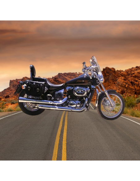 ALFORJAS PIEL RIFLE CLÁSICA PARA HONDA BLACK WIDOW