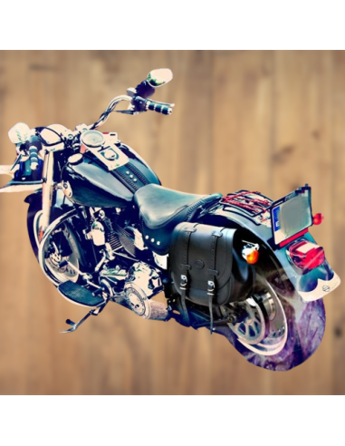 ALFORJA PIEL BANDO BASICA PARA SOFTAIL FAT-BOY H.D