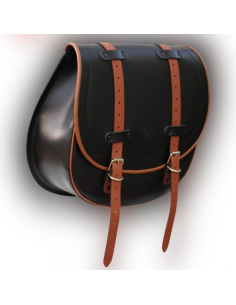 ALFORJA BANDO BICOLOR BASICA UNIVERSAL NEGRO-MARRÓN