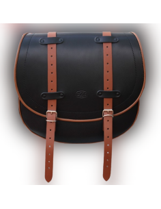 ALFORJA BANDO BICOLOR BASICA UNIVERSAL NEGRO-MARRÓN