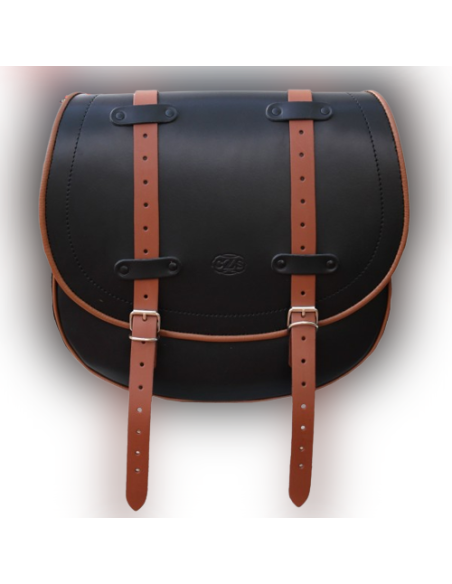 ALFORJA BANDO BICOLOR BASICA UNIVERSAL NEGRO-MARRÓN