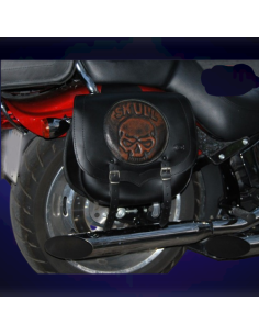 ALFORJAS PIEL SPARTA SKULL CZ PARA SOFTAIL FXSTC H.D