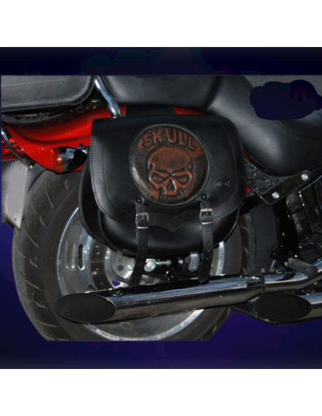 ALFORJAS PIEL SPARTA SKULL CZ PARA SOFTAIL FXSTC H.D
