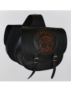 ALFORJAS PIEL SPARTA SKULL CZ PARA HD SOFTAIL FXSTC
