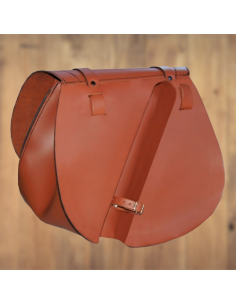 ALFORJA PIEL SPARTA SKULL HAT MARRÓN CUERO