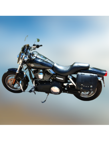 ALFORJA PIEL BANDO FAT HC AMORT IZDA PARA DYNA FAT-BOB H.D