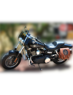 ALFORJA SPARTA SKULL HAT HD HC AMORT IZQ DYNA FAT-BOB MARRÓN