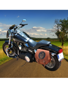 ALFORJA SPARTA SKULL HAT HD HC AMORT IZQ DYNA FAT-BOB MARRÓN