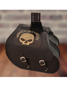 ALFORJAS RÍGIDAS TEMPLARIO TRENZADA HUECO AMORT SKULL HD SPORTSTER