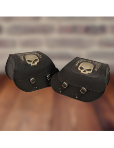 ALFORJAS RÍGIDAS TEMPLARIO TRENZADA HUECO AMORT SKULL HD SPORTSTER