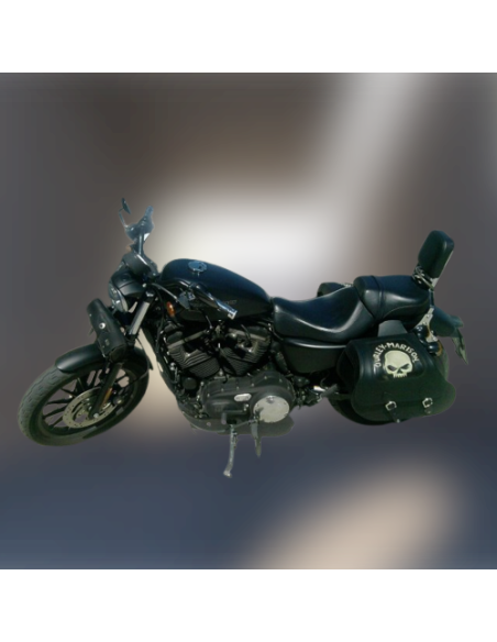 ALFORJAS RÍGIDAS TEMPLARIO TRENZADA HUECO AMORT SKULL HD SPORTSTER