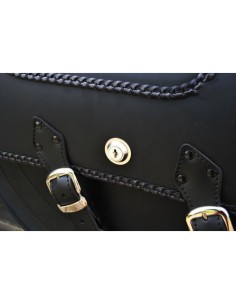 ALFORJAS RÍGIDAS TEMPLARIO TRENZADA HUECO AMORT SKULL HD SPORTSTER