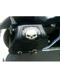 ALFORJAS RÍGIDAS TEMPLARIO TRENZADA HUECO AMORT SKULL HD SPORTSTER