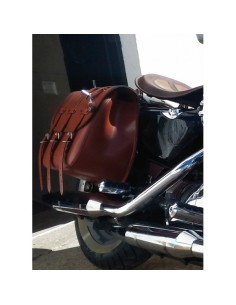 SET ALFORJAS TRAJANO BAS MARRÓN CUERO HC AMORT HD SPORTSTER