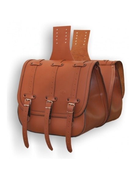 ALFORJAS TRAJANO BASICA MARRÓN CUERO UNIVERSAL