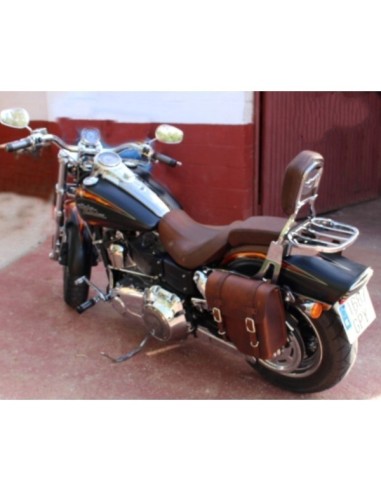 ALFORJA PIEL CENTURION MARRÓN IZQ PARA DYNA H.D