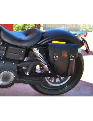 ALFORJA PIEL CENTURION RUTA 66 IZQ DYNA STREET BOB H.D