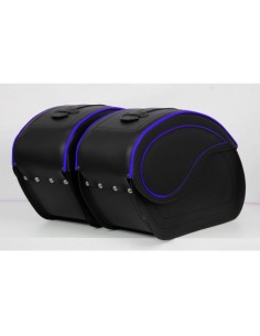 ALFORJAS PIEL RIGIDAS VENDETTA PERFIL AZUL