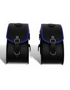 ALFORJAS PIEL RIGIDAS VENDETTA PERFIL AZUL