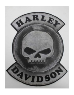 PARCHE DE ESPALDA PIEL HARLEY DAVIDSON SKULL WILLIE