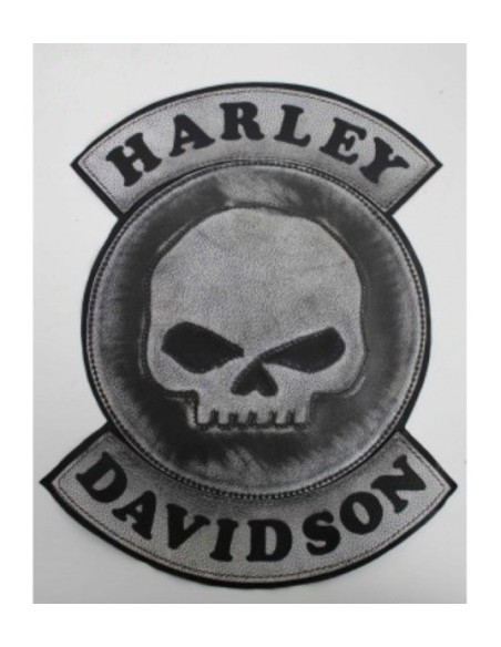 PARCHE DE ESPALDA PIEL HARLEY DAVIDSON SKULL WILLIE