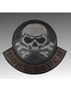 PARCHE DE ESPALDA PIEL DON'T TOUCH SKULL MARRÓN-MARFIL