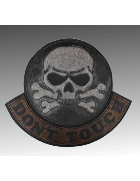 PARCHE DE ESPALDA PIEL DON'T TOUCH SKULL MARRÓN-MARFIL