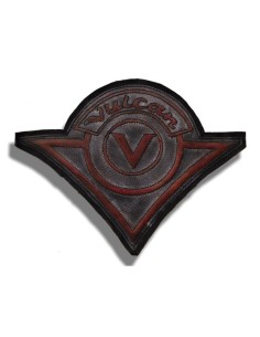 PARCHE DE ESPALDA PIEL VINTAGE LOGO VULCAN BURDEOS