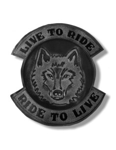 PARCHE DE ESPALDA PIEL LIVE TO RIDE LOBO GRIS