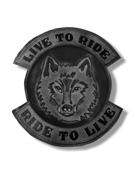 PARCHE DE ESPALDA PIEL LIVE TO RIDE LOBO GRIS