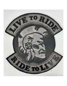 PARCHE DE ESPALDA PIEL LIVE TO RIDE CHEROKY GRIS